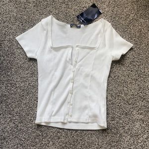Brandy Melville white button up shirt
